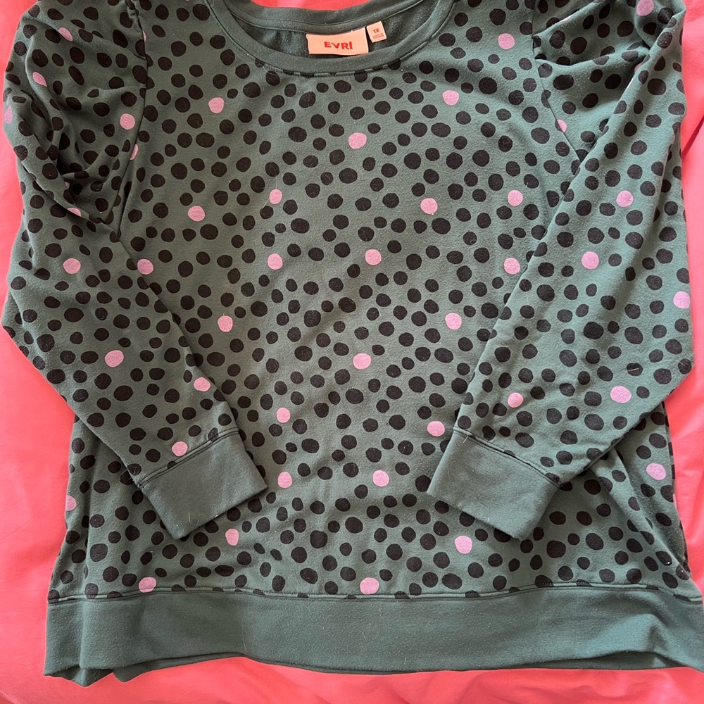 Green Polka Dot Sweatshirt